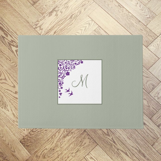 Lila Blumenzellenbild Monogram Doormat Fußmatte (Von Creator hochgeladen)