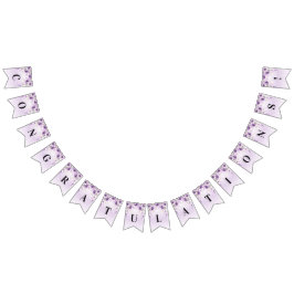 Lila Blumenzellenflagge Wimpelkette