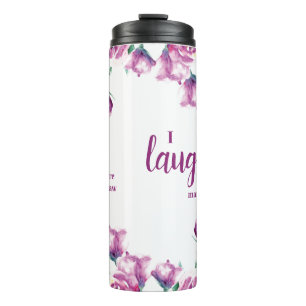 Lila Blumenzitat Thermosbecher