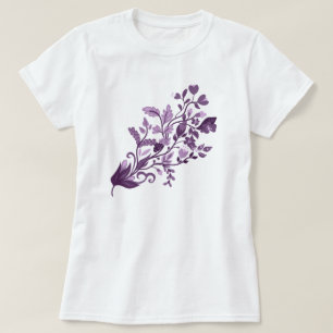 Lila Blumenzweig T-Shirt