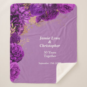 Lila Blumenzwiebeljubiläum Sherpa Blanket Sherpadecke