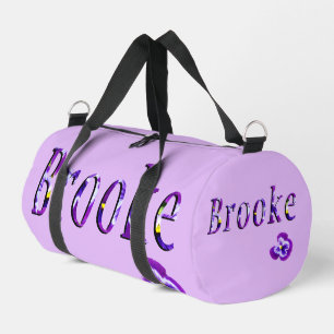 Lila Blumige Brooke Name, Duffle Bag