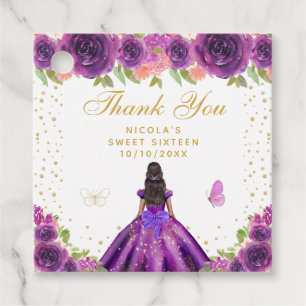 Lila Blumige Dunkle Haut Prinzessin Sweet Sixteen Geschenkanhänger