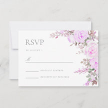 Lila Blumige Hochzeitsantwort RSVP-Karte