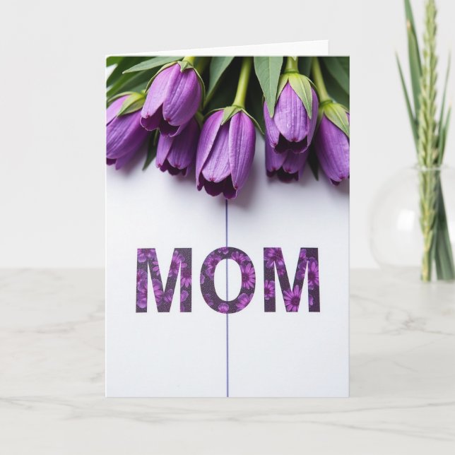 Lila Blumige Mutterkarte Karte (Vorderseite)