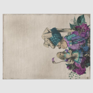 Lila Blumiges Alice im Wunderland mit Herzogin Seidenpapier