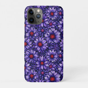 Lila Blumiges Dunkles Tägliches Schutzcover Case-Mate iPhone Hülle