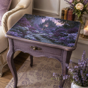 Lila Blumiges Gotisches Fantasy-Schloss Dekoupage Seidenpapier