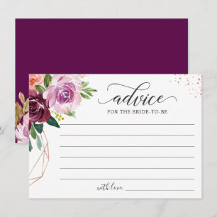 Lila Blush Rose Gold Bläserne Elegante Worte von Hinweiskarte