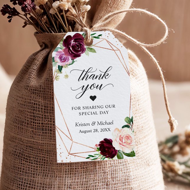 Lila Blush Rose Gold Hochzeit Vielen Dank Geschenkanhänger (Von Creator hochgeladen)