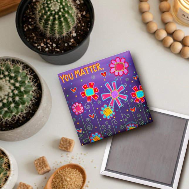 Lila Blüte zählt. Inspirierend. Trendy. Magnet (Von Creator hochgeladen)