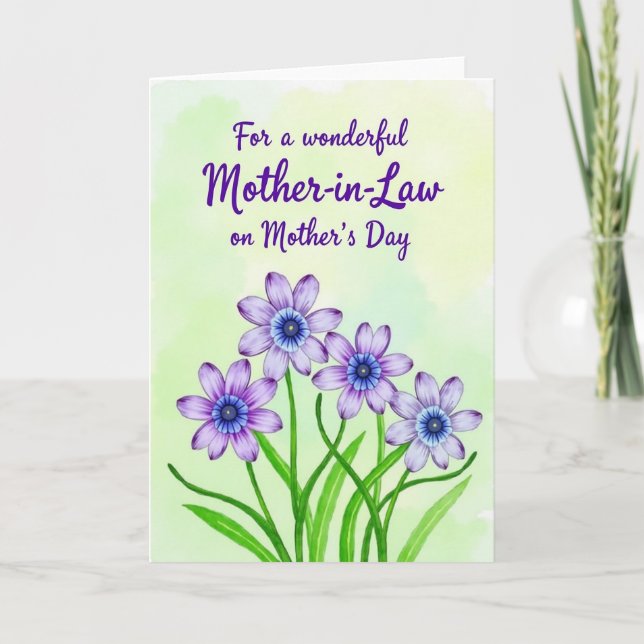 Lila Blüten Dankeskarten Karte (Vorderseite)