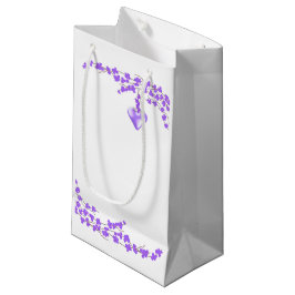 Lila Blüten Herzakzent Kleine Geschenktüte