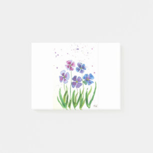 Lila Blüten im Frühling Wasserfarbe Post-it Klebezettel