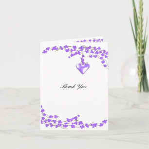Lila Blüten mit Herzlichen Dankeschön Dankeskarte
