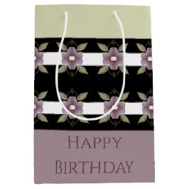 Lila Blüten und hellgrün Mittlere Geschenktüte