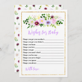 Lila Blütendusche im Frühjahr für Baby Einladung