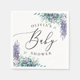 Lila Blütendusche mit Wasserfarbe Serviette