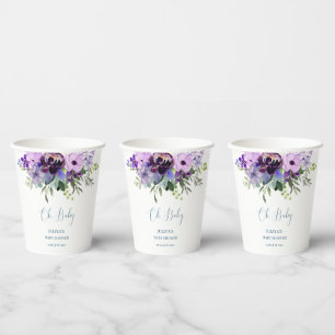 Lila Blütendusche Pappbecher