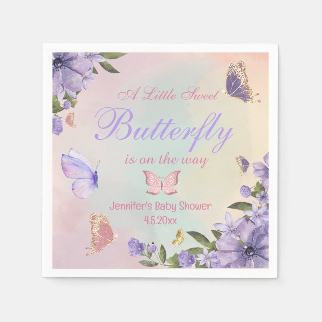 lila Blütendusche Serviette (Vorderseite)