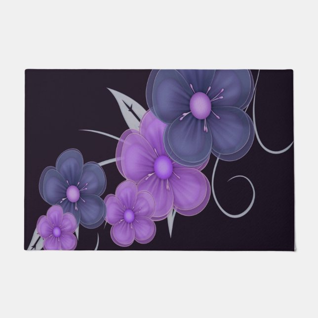 lila Blütenfarbe Fußmatte (Vorderseite)