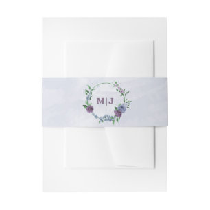 Lila Blütenhochzeit Einladungsbanderole