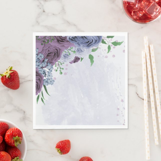 Lila Blütenhochzeit Serviette (Beispiel)