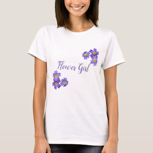 Lila Blütenmädchen T - Shirt (Vorderseite)