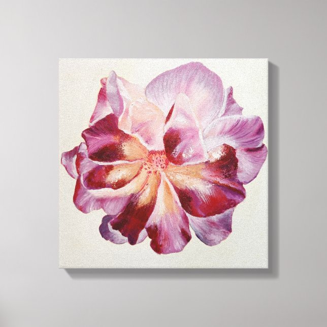 Lila Blütenmalerei mit gemischten Rose Leinwanddruck (Vorderseite)