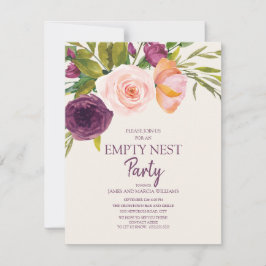 Lila Blütenrosa Floral Leere Nest Party Karte