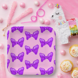 Lila Bogen Pappteller