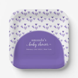 Lila Boho Arch Sweetheat Valentine Baby Dusche Pappteller