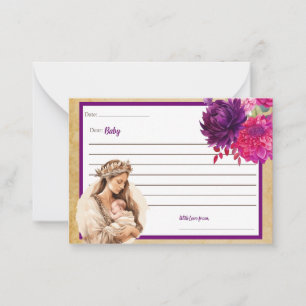 Lila Boho Baby Dusche Sehr geehrte Babykarte Mitteilungskarte