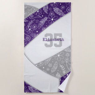 lila Boho Blumenpaisley-Volleyball Strandtuch
