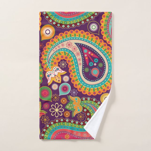 Lila Boho Paisley Handtuch (Handtuch)