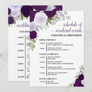 Lila Boho Rosen Hochzeitsfeierlichkeiten & Zeitpla Programm
