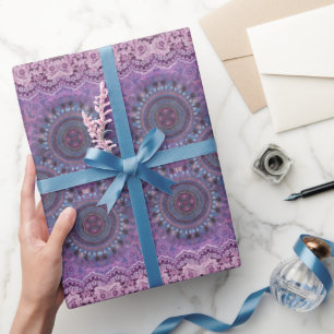 Lila Boho Style Geschenkpapier