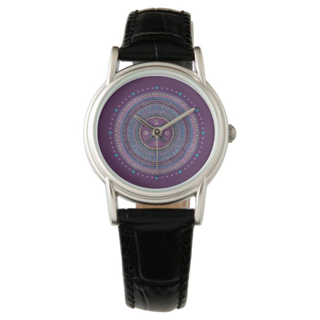 Lila Boho Style Watch Armbanduhr (Vorderseite)