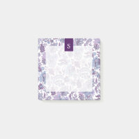 Lila Boho Vintag Floral Monogramm