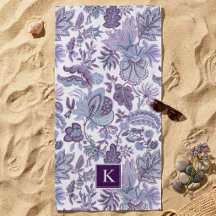 Lila Boho Vintag Floral Monogramm