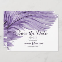 Lila Boho Watercolor Whimsical Feather Wedding