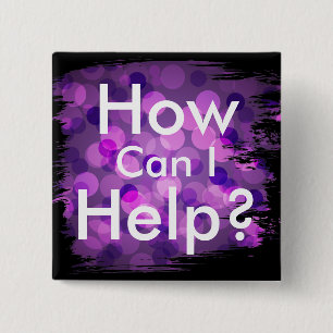 Lila Bokeh-Lampen Pinstrich-Platz Button