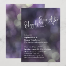 Lila Bokeh Light "Happiever After" Typografie