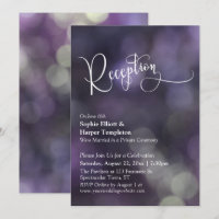 Lila Bokeh Light Wedding Reception Typografie
