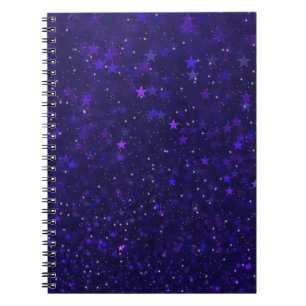 Lila Bokeh Stars Notizblock