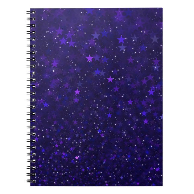 Lila Bokeh Stars Notizblock (Vorderseite)