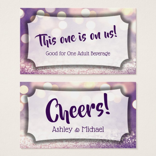 Lila Bokeh Wedding & Event Drinks (Vorne & Hinten)
