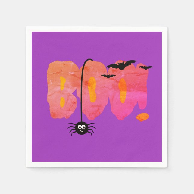 Lila Boo Serviette (Vorderseite)