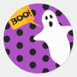 Lila Boom mit weißem Geist Runder Aufkleber