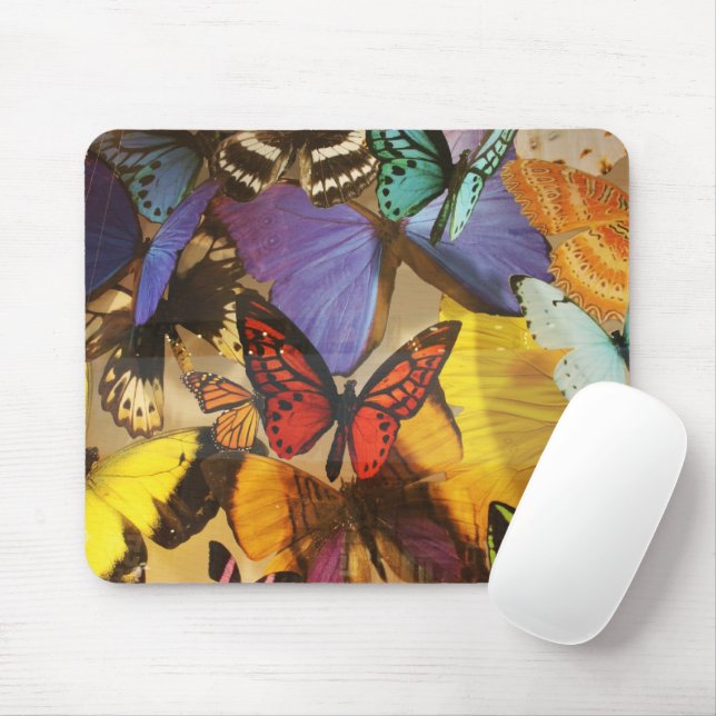 lila borange-farbiger tropischer Schmetterling Mousepad (Mit Mouse)